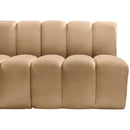  Manufacturer Color_Camel -- Arc 108" Camel Velvet Upholstered 4 pc Modular Sectional IMAGE 6