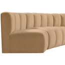  Manufacturer Color_Camel -- Arc 108" Camel Velvet Upholstered 4 pc Modular Sectional IMAGE 7