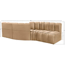  Manufacturer Color_Camel -- Arc 108" Camel Velvet Upholstered 4 pc Modular Sectional IMAGE 8