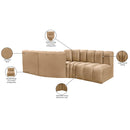  Manufacturer Color_Camel -- Arc 108" Camel Velvet Upholstered 4 pc Modular Sectional IMAGE 9