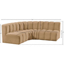  Manufacturer Color_Camel -- Arc 103" Camel Velvet Upholstered 4 pc Modular Sectional IMAGE 10