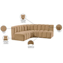  Manufacturer Color_Camel -- Arc 103" Camel Velvet Upholstered 4 pc Modular Sectional IMAGE 11