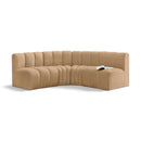 Meridian Arc Camel Velvet 4 pc Modular Sectional IMAGE 1