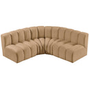  Manufacturer Color_Camel -- Arc 103" Camel Velvet Upholstered 4 pc Modular Sectional IMAGE 4