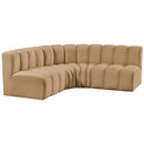  Manufacturer Color_Camel -- Arc 103" Camel Velvet Upholstered 4 pc Modular Sectional IMAGE 5