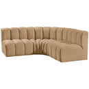  Manufacturer Color_Camel -- Arc 103" Camel Velvet Upholstered 4 pc Modular Sectional IMAGE 6