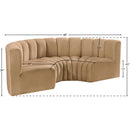  Manufacturer Color_Camel -- Arc 88" Camel Velvet Upholstered 4 pc Modular Sectional IMAGE 10