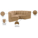  Manufacturer Color_Camel -- Arc 88" Camel Velvet Upholstered 4 pc Modular Sectional IMAGE 11