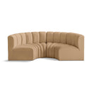  Manufacturer Color_Camel -- Arc 88" Camel Velvet Upholstered 4 pc Modular Sectional IMAGE 1