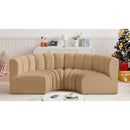  Manufacturer Color_Camel -- Arc 88" Camel Velvet Upholstered 4 pc Modular Sectional IMAGE 2