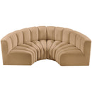  Manufacturer Color_Camel -- Arc 88" Camel Velvet Upholstered 4 pc Modular Sectional IMAGE 4