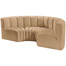  Manufacturer Color_Camel -- Arc 88" Camel Velvet Upholstered 4 pc Modular Sectional IMAGE 6