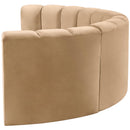Meridian Arc Camel Velvet 4 pc Modular Sectional IMAGE 7