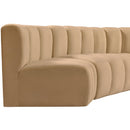 Meridian Arc Camel Velvet 4 pc Modular Sectional IMAGE 9