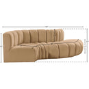 Manufacturer Color_Camel -- Arc 104" Camel Velvet Upholstered 4 pc Modular Sectional IMAGE 10