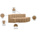  Manufacturer Color_Camel -- Arc 104" Camel Velvet Upholstered 4 pc Modular Sectional IMAGE 11