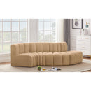  Manufacturer Color_Camel -- Arc 104" Camel Velvet Upholstered 4 pc Modular Sectional IMAGE 2