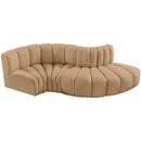  Manufacturer Color_Camel -- Arc 104" Camel Velvet Upholstered 4 pc Modular Sectional IMAGE 4