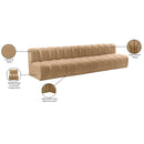  Manufacturer Color_Camel -- Arc 119" Camel Velvet Upholstered 4 pc Modular Sectional IMAGE 10