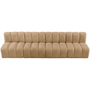  Manufacturer Color_Camel -- Arc 119" Camel Velvet Upholstered 4 pc Modular Sectional IMAGE 4