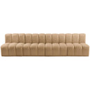  Manufacturer Color_Camel -- Arc 119" Camel Velvet Upholstered 4 pc Modular Sectional IMAGE 5