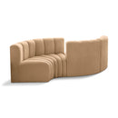  Manufacturer Color_Camel -- Arc 102" Camel Velvet Upholstered 4 pc Modular Sectional IMAGE 1
