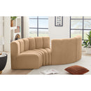  Manufacturer Color_Camel -- Arc 102" Camel Velvet Upholstered 4 pc Modular Sectional IMAGE 2