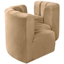 Meridian Arc Camel Velvet 4 pc Modular Sectional IMAGE 5