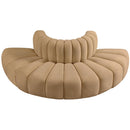  Manufacturer Color_Camel -- Arc 90" Camel Velvet Upholstered 4 pc Modular Sectional IMAGE 4