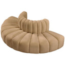 Meridian Arc Camel Velvet 4 pc Modular Sectional IMAGE 5