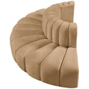 Meridian Arc Camel Velvet 4 pc Modular Sectional IMAGE 6
