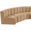  Manufacturer Color_Camel -- Arc 133" Camel Velvet Upholstered 5 pc Modular Sectional IMAGE 12