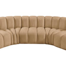  Manufacturer Color_Camel -- Arc 133" Camel Velvet Upholstered 5 pc Modular Sectional IMAGE 13