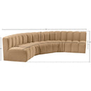 Manufacturer Color_Camel -- Arc 133" Camel Velvet Upholstered 5 pc Modular Sectional IMAGE 14