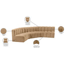  Manufacturer Color_Camel -- Arc 133" Camel Velvet Upholstered 5 pc Modular Sectional IMAGE 15