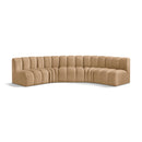  Manufacturer Color_Camel -- Arc 133" Camel Velvet Upholstered 5 pc Modular Sectional IMAGE 1