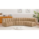  Manufacturer Color_Camel -- Arc 133" Camel Velvet Upholstered 5 pc Modular Sectional IMAGE 2