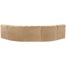  Manufacturer Color_Camel -- Arc 133" Camel Velvet Upholstered 5 pc Modular Sectional IMAGE 3