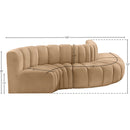  Manufacturer Color_Camel -- Arc 122" Camel Velvet Upholstered 5 pc Modular Sectional IMAGE 10