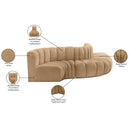  Manufacturer Color_Camel -- Arc 122" Camel Velvet Upholstered 5 pc Modular Sectional IMAGE 11