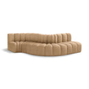  Manufacturer Color_Camel -- Arc 122" Camel Velvet Upholstered 5 pc Modular Sectional IMAGE 1