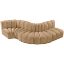  Manufacturer Color_Camel -- Arc 122" Camel Velvet Upholstered 5 pc Modular Sectional IMAGE 4
