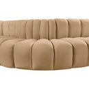  Manufacturer Color_Camel -- Arc 122" Camel Velvet Upholstered 5 pc Modular Sectional IMAGE 9