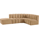  Manufacturer Color_Camel -- Arc 127" Camel Velvet Upholstered 5 pc Modular Sectional IMAGE 10