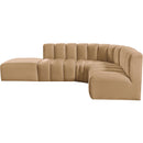  Manufacturer Color_Camel -- Arc 127" Camel Velvet Upholstered 5 pc Modular Sectional IMAGE 11