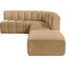  Manufacturer Color_Camel -- Arc 127" Camel Velvet Upholstered 5 pc Modular Sectional IMAGE 12