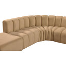 Meridian Arc Camel Velvet 5 pc Modular Sectional IMAGE 13