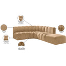  Manufacturer Color_Camel -- Arc 127" Camel Velvet Upholstered 5 pc Modular Sectional IMAGE 17