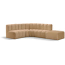  Manufacturer Color_Camel -- Arc 127" Camel Velvet Upholstered 5 pc Modular Sectional IMAGE 1