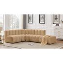  Manufacturer Color_Camel -- Arc 127" Camel Velvet Upholstered 5 pc Modular Sectional IMAGE 2
